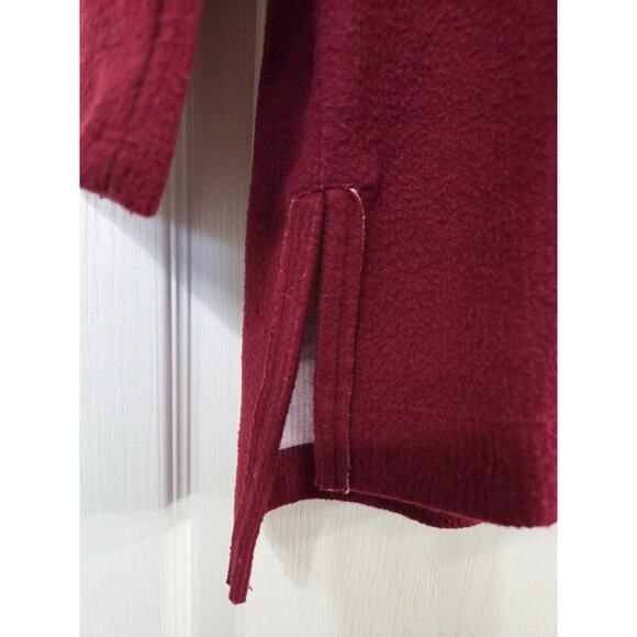 Anthropologie Oversized Slouchy Theresa Raspberry Red Cowl Neck Tunic Top Sz MP - Picture 9 of 14